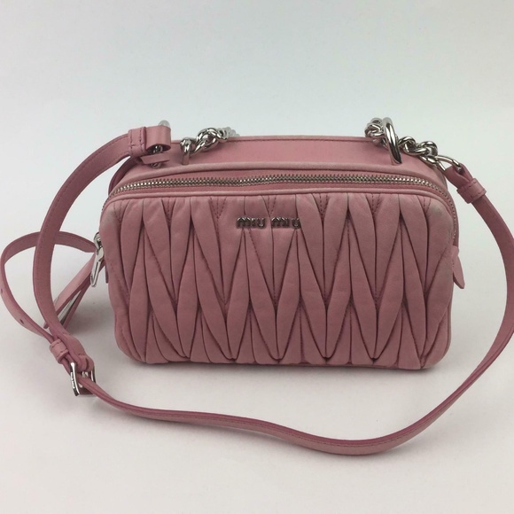Miu Miu Handbags - MIU MIU Matelasse Leather Camera shoulder bag